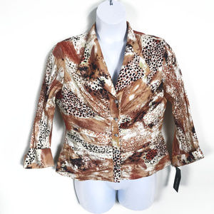 NWT Victor Costa Leopard Print Jacket